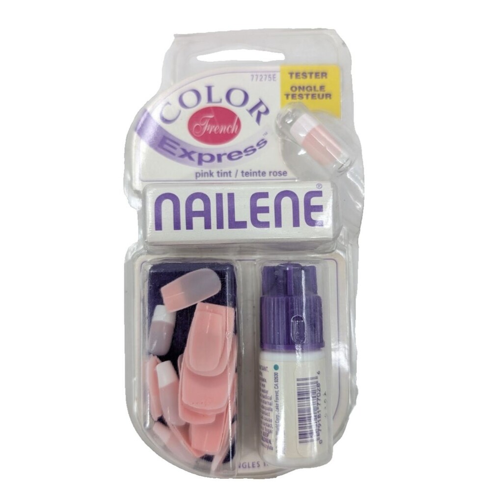 NAILENE #77275E French Color Express Pink Tint Square Press on Nails with Glue
